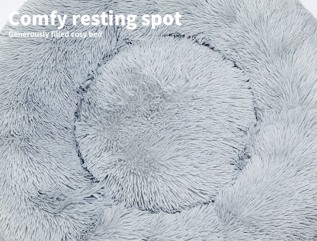 Pawz Dog Calming Bed Warm Soft Plush Thicker round Comfy Sleeping Large Washable