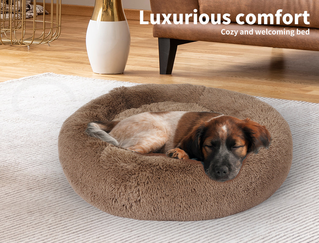 Pawz Dog Calming Bed Warm Soft Plush Thicker round Comfy Sleeping Large Washable