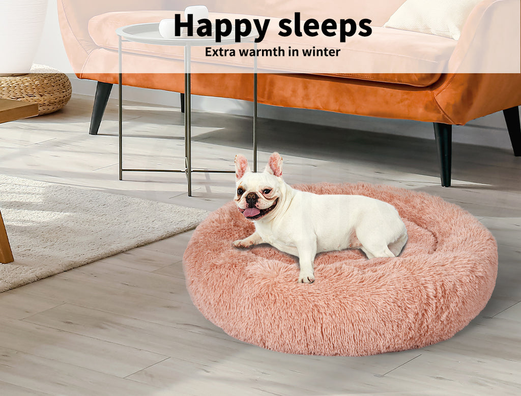 Pawz Dog Calming Bed Warm Soft Plush Thicker round Comfy Sleeping Large Washable