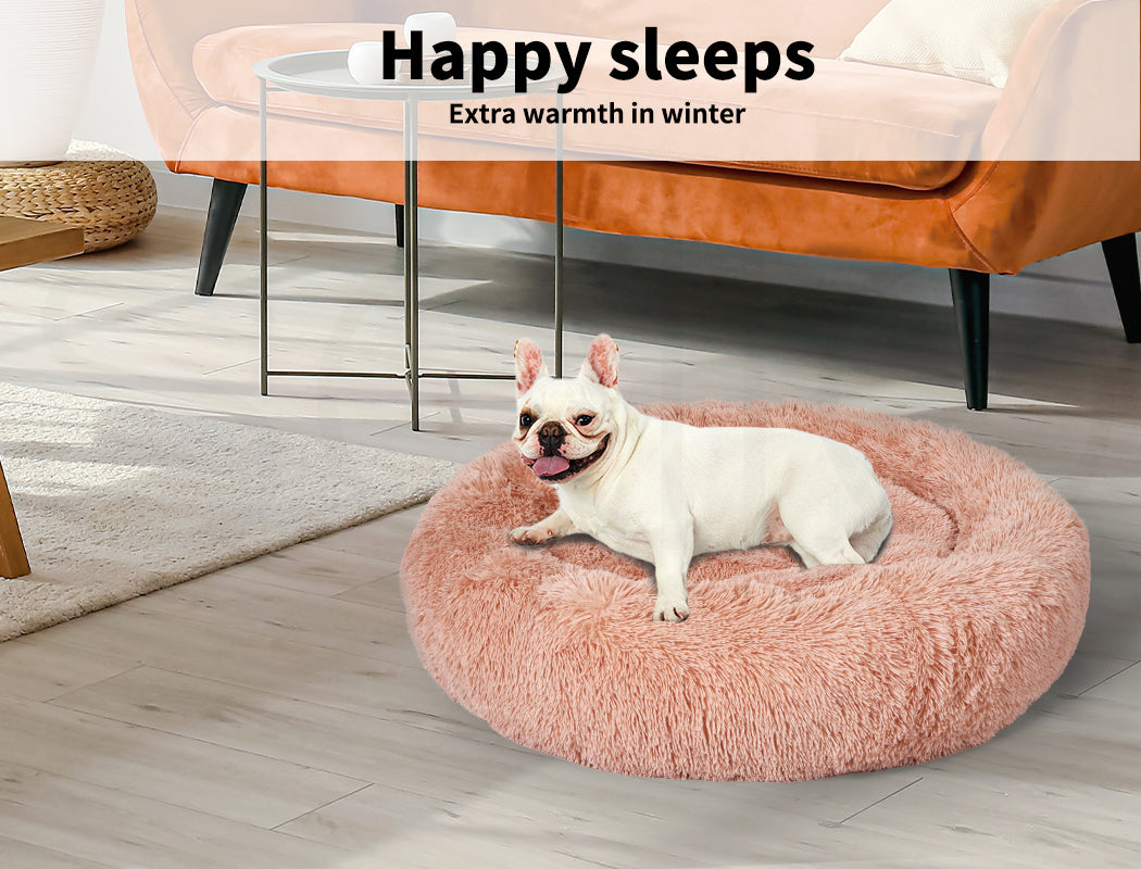 Pawz Dog Calming Bed Warm Soft Plush Thicker round Comfy Sleeping Large Washable